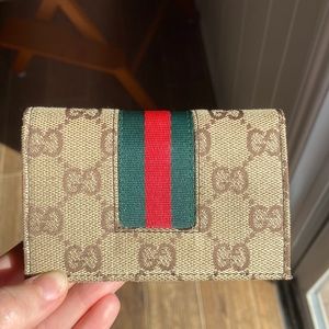 Vintage Gucci Canvas Card holder / Small wallet